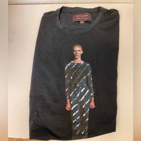 JOHN VARVATOS DAVID BOWIE TEE NAVY BURNOUT FABRIC SIZE XL NWOT - Picture 13 of 15